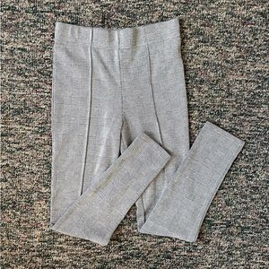 Forever 21 Plaid Gingham Preppy Black White Grey Leggings Work Pants Size M